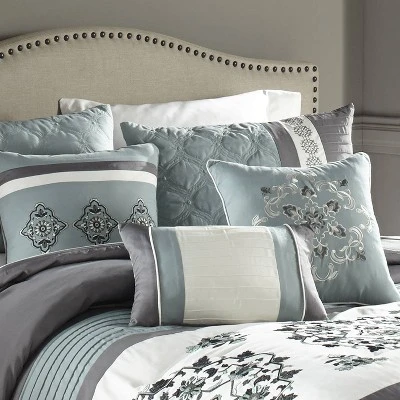 7pc Alex Comforter Set Blue & Gray - Riverbrook Home 1 7pc Alex Comforter Set Blue & Gray - Riverbrook Home