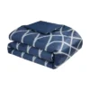 Zara Charmeuse Geo Print Comforter Bedding Set Navy