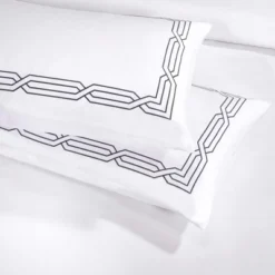 Luxury 1200 Thread Count Cotton Geometric Scroll Embroidered 3 Piece Duvet Cover Set By Blue Nile Mills -Bedding Discount Store GUEST 49d38760 2d46 4822 8e23 a6011d429458