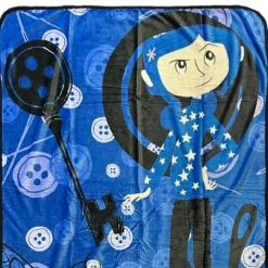 Coraline Fleece Blanket Allover Button Design Plush Lap Throw 46" X 60" -Bedding Discount Store GUEST 4a8327a5 cec1 4bfb b5dc 09fa28d537f5