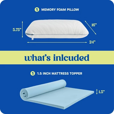 Sealy Dreamlife 1.5" Medium Topper Twin Long And Molded Pillow Bundle 1 Sealy Dreamlife 1.5" Medium Topper Twin Long And Molded Pillow Bundle