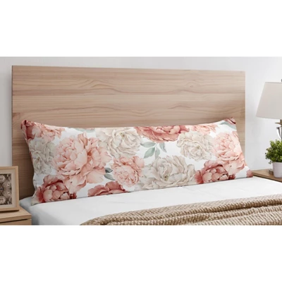 Sweet Jojo Designs Girl Body Pillow Cover (Pillow Not Included) 54in.x20in. Peony Floral Garden Pink And Ivory 1 Sweet Jojo Designs Girl Body Pillow Cover (Pillow Not Included) 54in.x20in. Peony Floral Garden Pink And Ivory
