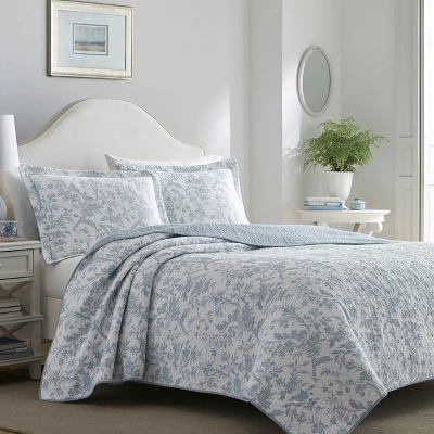 Blue Amberley Quilt Set - Laura Ashley® 1 Blue Amberley Quilt Set - Laura Ashley®