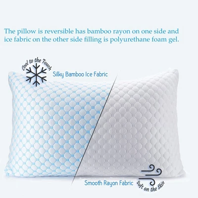 Continental Sleep, Bamboo Cover Pillows With Gel Memory Foam | Maintains Proper Sleeping Postures, Relieves Neck, 25 X 15, White 4 Continental Sleep, Bamboo Cover Pillows With Gel Memory Foam | Maintains Proper Sleeping Postures, Relieves Neck, 25 X 15, White - Image 4