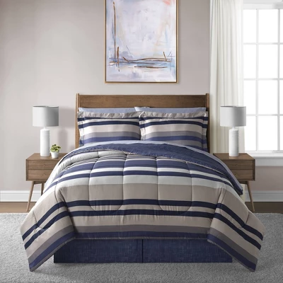 Xavier Stripe Bed In A Bag Comforter Set - Lanwood Home 1 Xavier Stripe Bed In A Bag Comforter Set - Lanwood Home
