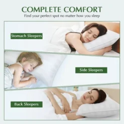 Zibroges Bed Pillows For Sleeping - Cooling Soft Premium Microfiber Cover For Side Back And Stomach Sleepers, 2 Count -Bedding Discount Store GUEST 50f50d68 d148 4e04 b06d ae08446f1f23