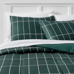 Grid Print Microfiber Reversible Comforter & Sheet Set Dark Green - Room Essentials™ -Bedding Discount Store GUEST 52658d90 442c 4f77 95f8 b9cc7e5b7e67