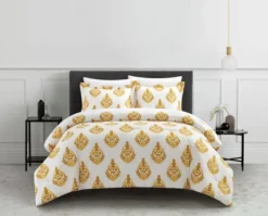 Chic Home Amelia 7 Piece Duvet Cover Set Floral Medallion Print Design Bed In A Bag Bedding With Zipper Closure Yellow 7 Chic Home Amelia 7 Piece Duvet Cover Set Floral Medallion Print Design Bed In A Bag Bedding With Zipper Closure Yellow -Bedding Discount Store GUEST 550b7dcd 7929 403e 8239 73474b15e6c4