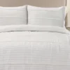 White Pom Pom Stripe Quilt Set - Lush Décor