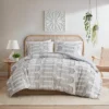 Intelligent Design Esther Clip Jacquard Duvet Cover Set Gray