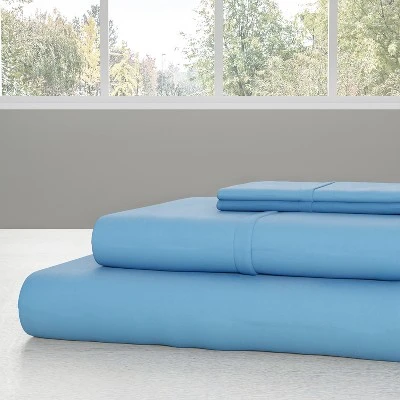 Hastings Home 4-Piece Microfiber Sheet Set, Full Size - Blue 2 Hastings Home 4-Piece Microfiber Sheet Set, Full Size - Blue - Image 2