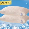 Aghana Digitals 2-Pack Ice-Silk Cooling Tofu Pillows: 3D Massage Texture, Dual-Side Design For