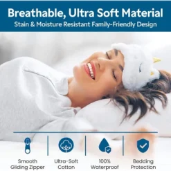 Guardmax Terry Cotton Waterproof Pillow Protector With Zipper - White (2 Pack) -Bedding Discount Store GUEST 5ce73eeb 0c18 4d01 8533 cea1a23b3632