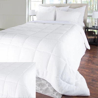 Oversized Reversible Down Alt Comforter With Sherpa - Yorkshire Home® 1 Oversized Reversible Down Alt Comforter With Sherpa - Yorkshire Home®