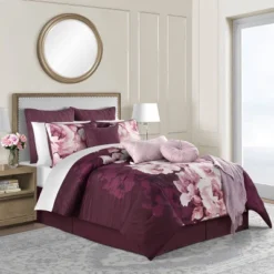14pc King Liana Comforter Set Plum Purple - Lanwood Home