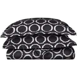Cotton And Polyester Blend 600-Thread Count Geometric Duvet Cover Set By Blue Nile Mills