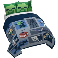Saturday Park Minecraft Emblematic 100% Organic Cotton Duvet Cover & Sham Set -Bedding Discount Store GUEST 61fc11cc 366f 4a36 b995 4edb978d3e1b