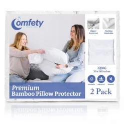 2 Piece Viscose Waterproof Pillow Protectors, Zippered, Hypoallergenic & Breathable Pillow Covers, Cooling Pillow Covers For Ultimate Comfort -Bedding Discount Store GUEST 65684c85 c8ca 491d 9ff6 8a7bcee09a33