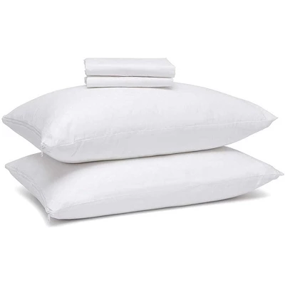 Better Bed Collection Zipped Poly/Cotton PIllow Protectors - 4 Pack White 1 Better Bed Collection Zipped Poly/Cotton PIllow Protectors - 4 Pack White
