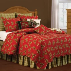 Bedding Discount Store 40 C&F Home Holly Red Standard Sham