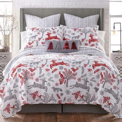 Winterland Holiday Euro Sham Set Of 2 Gray - Levtex Home 2 Winterland Holiday Euro Sham Set Of 2 Gray - Levtex Home - Image 2