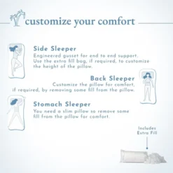 Luxury Bed Pillow, Adjustable 3-Chamber, Medium-Firm, Cooling, Down-Alt Around With Memory Foam - By California Design Den 13 Luxury Bed Pillow, Adjustable 3-Chamber, Medium-Firm, Cooling, Down-Alt Around With Memory Foam - By California Design Den -Bedding Discount Store GUEST 6e9070da 8bbd 42e8 a70e 951ee797444b