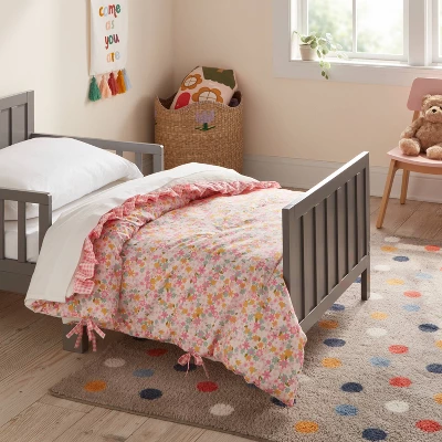 Toddler Crinkle Bow Gingham Floral Kids' Comforter - Pillowfort™ 1 Toddler Crinkle Bow Gingham Floral Kids' Comforter - Pillowfort™