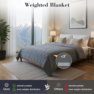 Gkyet Weighted Blanket(60" X 80",20lbs) Twin Size Soft Cooling Heavy Blanket Breathable With Glass Bead Perfect For 160-220 Lbs,Machine Washable Grey 3 Gkyet Weighted Blanket(60" X 80",20lbs) Twin Size Soft Cooling Heavy Blanket Breathable With Glass Bead Perfect For 160-220 Lbs,Machine Washable Grey - Image 3