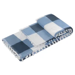 PiccoCasa Flannel Pom-Pom Tartan Checkered Fleece Throw Blanket 1Pc -Bedding Discount Store GUEST 70df7bc1 b92b 4f03 8209 9c879cb19b39