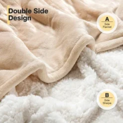 Tangkula Electric Blanket Heated Throw, Flannel Double Side Heating Blanket 50"x60" W/ 5 Heating Levels, Washable Cover White -Bedding Discount Store GUEST 710d8e5c a6c3 45dd 9ed6 42defe87c8e0
