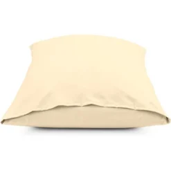Superity Linen Standard Pillow Cases - 2 Pack - 100% Premium Cotton - Open Enclosure - Cream