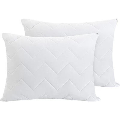 Waterguard Quilted Waterprof Cotton Top Pillow Protector Set Of 8 White 2 Waterguard Quilted Waterprof Cotton Top Pillow Protector Set Of 8 White - Image 2