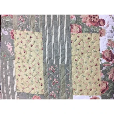 J&V TEXTILES 120"x120" Reversible Printed Quilt Set Bed Blankets 1 J&V TEXTILES 120"x120" Reversible Printed Quilt Set Bed Blankets