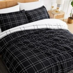 Southshore Fine Living Urban Grid Oversized Reversible Ultra-soft Duvet Cover Set With Shams -Bedding Discount Store GUEST 75d02557 8d47 4ecd 8317 1bfa9c0482a1