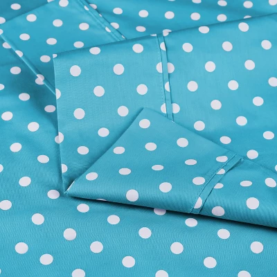 Polka Dot Cotton Blend Deep Pocket Bed Sheet Set By Blue Nile Mills 2 Polka Dot Cotton Blend Deep Pocket Bed Sheet Set By Blue Nile Mills - Image 2