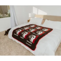 Silver Buffalo Halloween II "The Faces Of Michael Myers" Raschel Throw Blanket | 45 X 60 Inches -Bedding Discount Store GUEST 76b35351 0f69 4890 8cb1 c4234b85737c