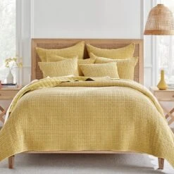 Mills Waffle Ochre Euro Sham Set Of 2- Levtex Home -Bedding Discount Store GUEST 76bd820e 211c 4242 a3b7 2cb03db8066e
