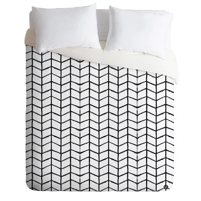 Black & White Wonder Forest Gridlock Duvet Cover - Deny Designs 4 Black & White Wonder Forest Gridlock Duvet Cover - Deny Designs - Image 4