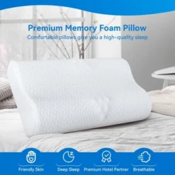FAPO Bed Pillow, Cervical Pillow For Neck Pain Relief, Memory Foam Neck Pillow For Sleeping, Contour Cooling Pillow For Side Sleeper -Bedding Discount Store GUEST 7863d917 feb8 4147 8a8d 3e5245d25641