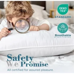 KWPZQEB Bedding Bed Pillow For Sleeping (White), Queen Size, Set Of 1, Hotel Pillow, Cooling Pillows For Side, Back Or Stomach Sleepers -Bedding Discount Store GUEST 789ec65d 1a5b 42e6 826f fde185379511