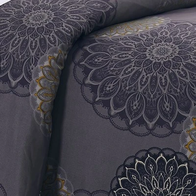 Southshore Fine Living Midnight Floral Paisley Oversized Ultra-soft Duvet Cover Set With Shams 4 Southshore Fine Living Midnight Floral Paisley Oversized Ultra-soft Duvet Cover Set With Shams - Image 4