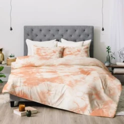 Amy Sia Tie Dye 3 Peach Duvet Set - Deny Designs