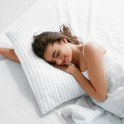 Lux Decor Collection Cotton Bed Pillows Set Of 2 Grey Stripes, White -Bedding Discount Store GUEST 7cdb7f12 e72b 44d3 bd91 8f89e8714b60