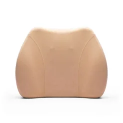 WENNEBIRD Model Q Lumbar Memory Foam Support Pillow To Improve Posture With Raised Side Butterfly Design, Dual Fabric, And Removable Cover, Beige