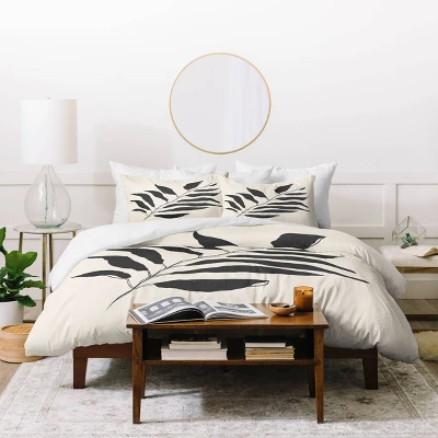 Breezy Palm Cotton Duvet & Sham Set - Deny Designs 1 Breezy Palm Cotton Duvet & Sham Set - Deny Designs