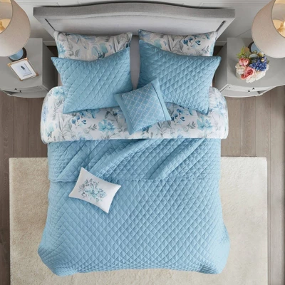 Elian Comforter And Coverlet Set Blue 4 Elian Comforter And Coverlet Set Blue - Image 4