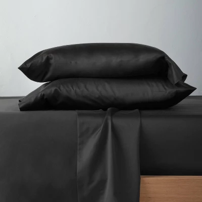 500 Thread Count Washed Supima Sateen Solid Sheet Set - Casaluna™ 1 500 Thread Count Washed Supima Sateen Solid Sheet Set - Casaluna™