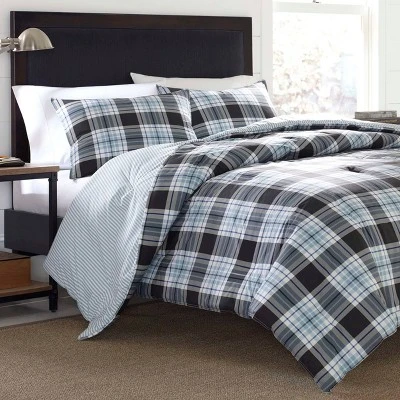 Atlantic Blue Lewis Plaid Duvet Cover Set - Eddie Bauer® 2 Atlantic Blue Lewis Plaid Duvet Cover Set - Eddie Bauer® - Image 2
