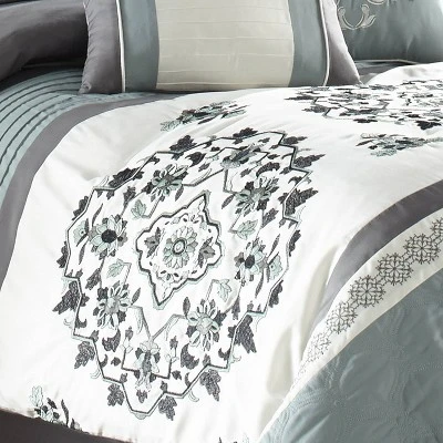 7pc Alex Comforter Set Blue & Gray - Riverbrook Home 2 7pc Alex Comforter Set Blue & Gray - Riverbrook Home - Image 2