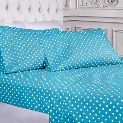 Polka Dot Cotton Blend Deep Pocket Bed Sheet Set By Blue Nile Mills 1 Polka Dot Cotton Blend Deep Pocket Bed Sheet Set By Blue Nile Mills